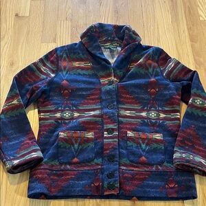 Lauren Ralph Lauren Multicolor Aztec Printed Cardigan Sweater Sz M